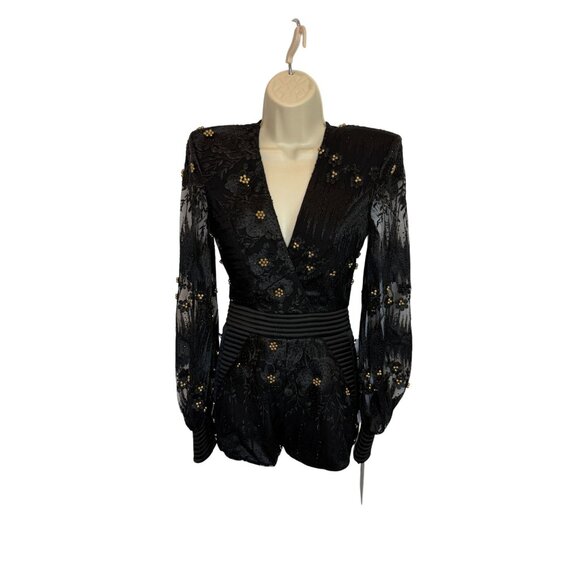 Zhivago An Angel is Love Beaded Black Playsuit Romper NWT - Size 2 - Picture 4 of 12